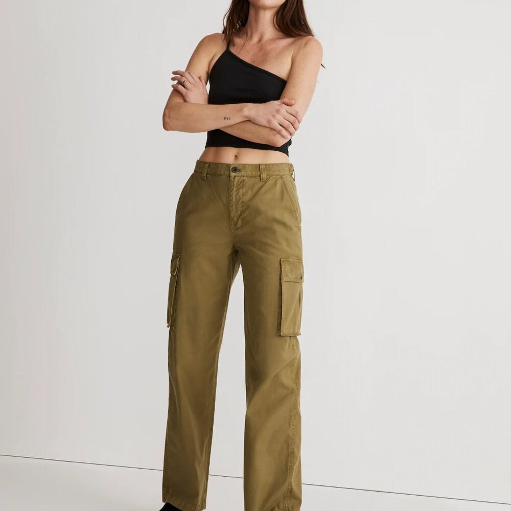 Madewell Straight Cargo Pants (NWT) | L | Olive Green
